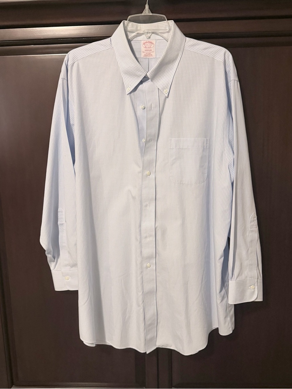 brooks brothers madison dress shirt 💙 blue windowpane